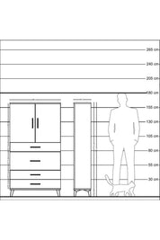 Arges Dolap 3 Raflı 4 Çekmeceli 2 Kapaklı 88x30x163 Antrasit-Aytaşı