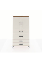 Arges Dolap 3 Raflı 4 Çekmeceli 2 Kapaklı 88x30x163 Çam-Aytaşı