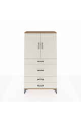 Arges Dolap 3 Raflı 4 Çekmeceli 2 Kapaklı 88x30x163