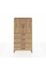 Arges Dolap 3 Raflı 4 Çekmeceli 2 Kapaklı 88x30x163 Çam-Çam