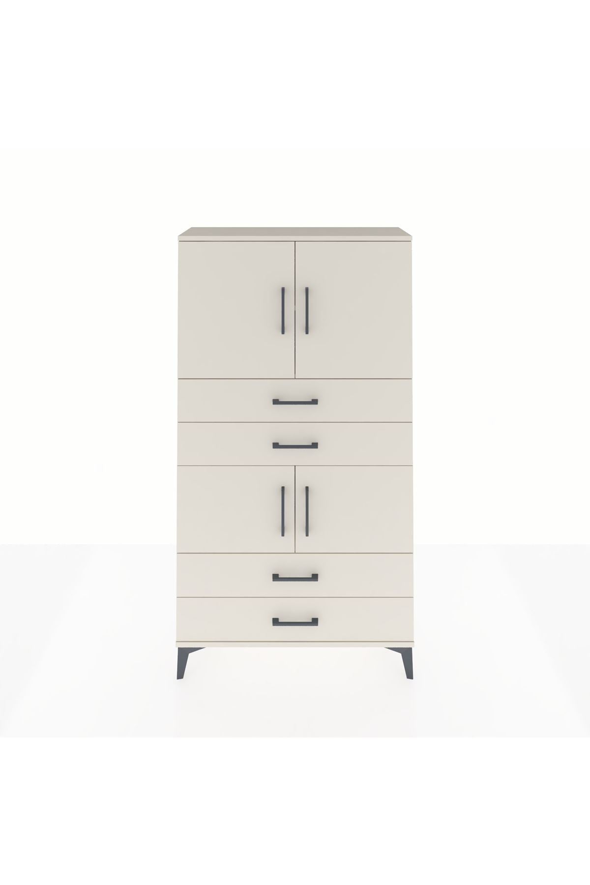 Arges Dolap 3 Raflı 4 Çekmeceli 4 Kapaklı 88x30x163 Aytaşı-Aytaşı