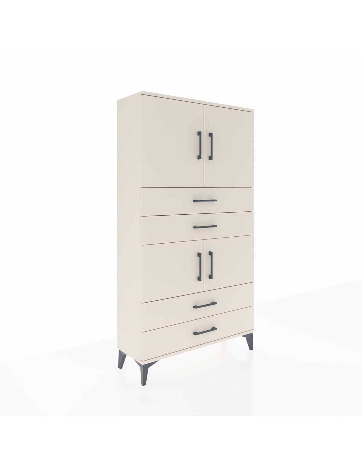 Arges Dolap 3 Raflı 4 Çekmeceli 4 Kapaklı 88x30x163 Aytaşı-Aytaşı