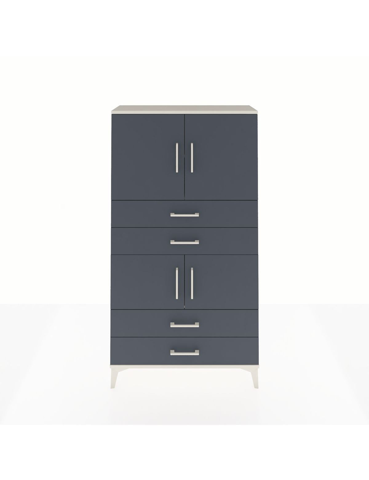 Arges Dolap 3 Raflı 4 Çekmeceli 4 Kapaklı 88x30x163 Aytaşı-Antrasit