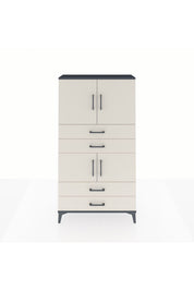 Arges Dolap 3 Raflı 4 Çekmeceli 4 Kapaklı 88x30x163 Antrasit-Aytaşı