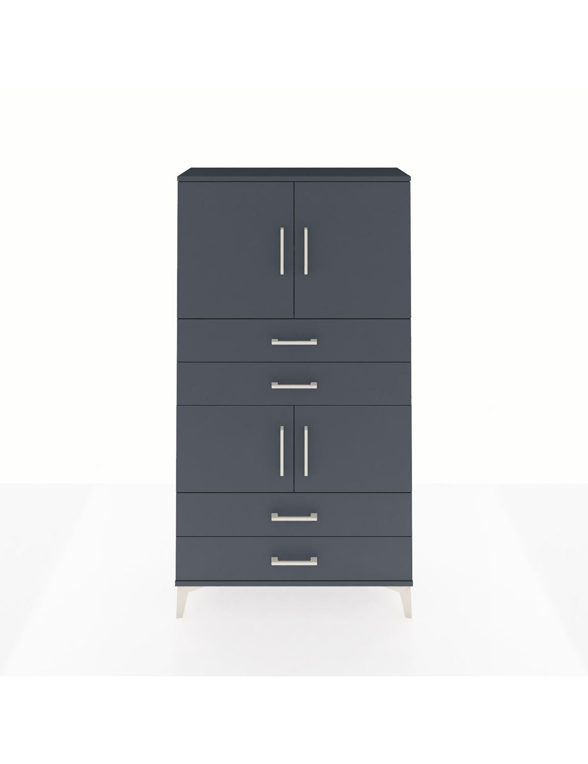 Arges Dolap 3 Raflı 4 Çekmeceli 4 Kapaklı 88x30x163 Antrasit-Antrasit