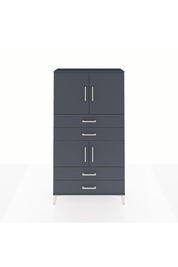 Arges Dolap 3 Raflı 4 Çekmeceli 4 Kapaklı 88x30x163 Antrasit-Antrasit