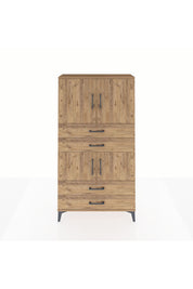 Arges Dolap 3 Raflı 4 Çekmeceli 4 Kapaklı 88x30x163 Çam-Çam