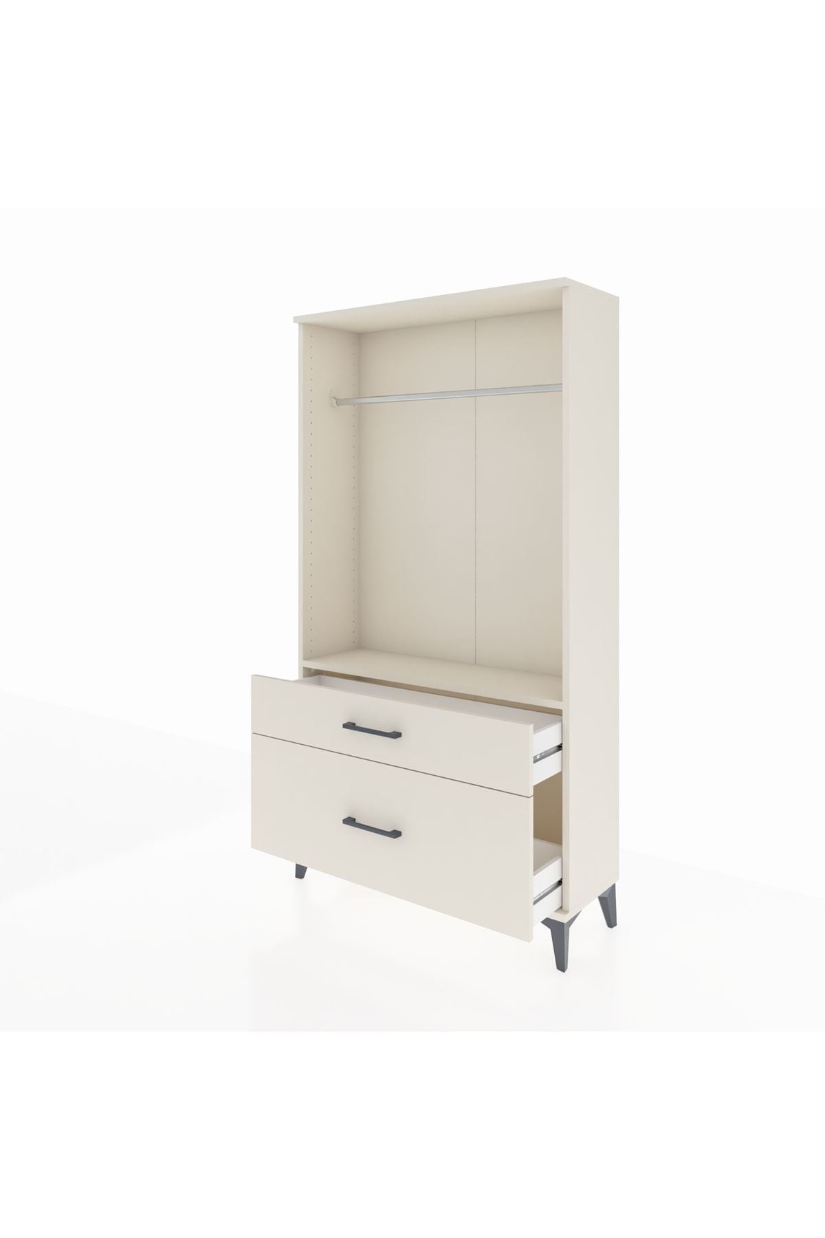 Arges Dolap Tek Raflı 2 Çekmeceli Tek Askılı 88x30x163 Aytaşı-Aytaşı