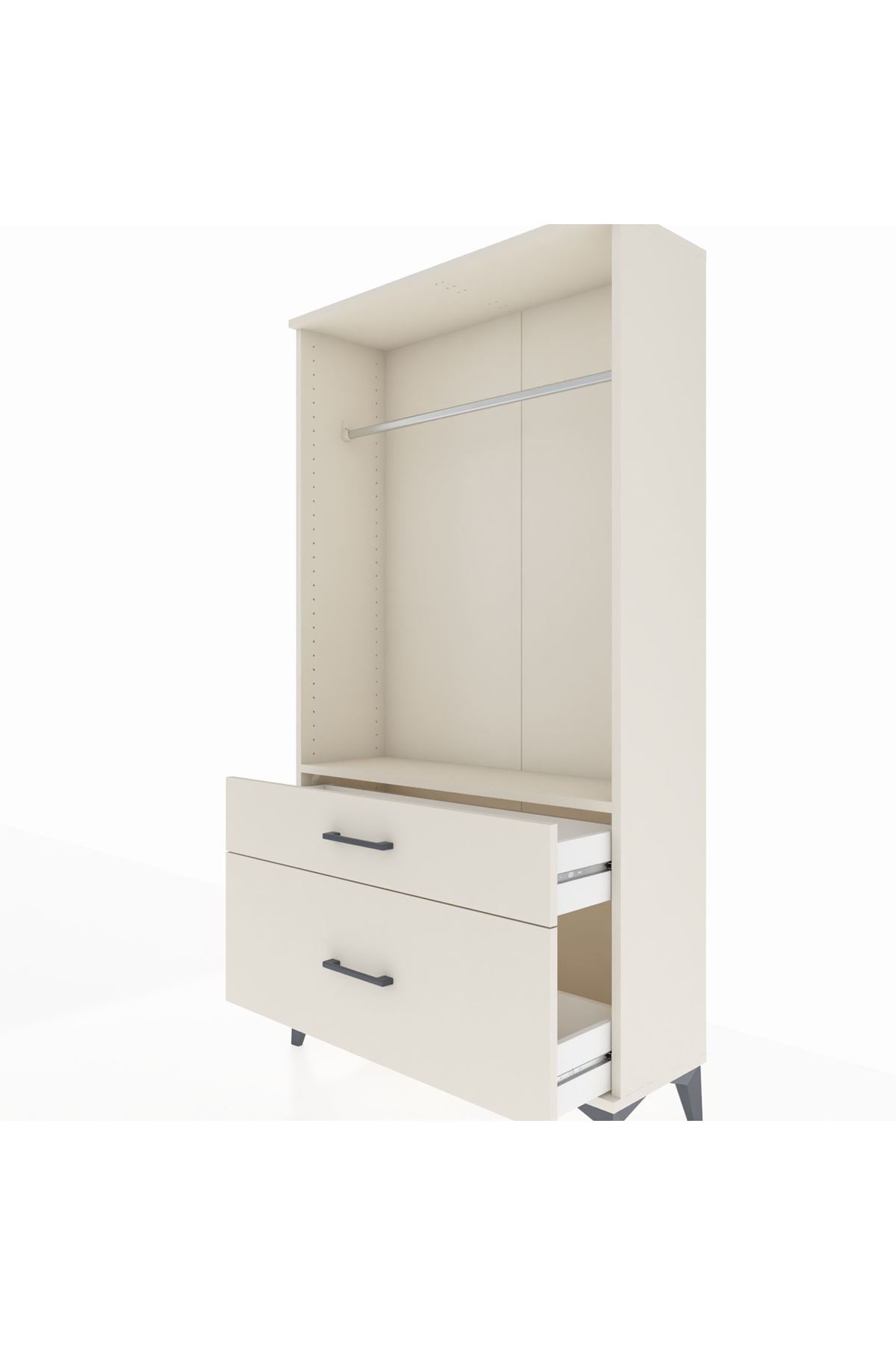 Arges Dolap Tek Raflı 2 Çekmeceli Tek Askılı 88x30x163 Aytaşı-Aytaşı