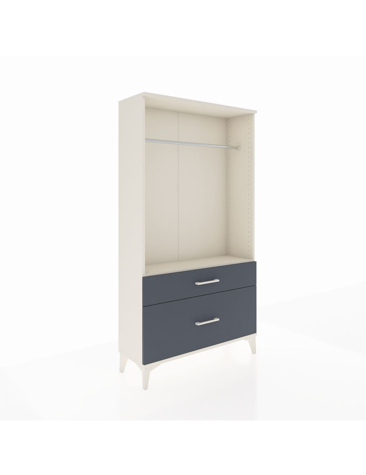 Arges Dolap Tek Raflı 2 Çekmeceli Tek Askılı 88x30x163 Aytaşı-Antrasit