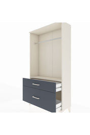 Arges Dolap Tek Raflı 2 Çekmeceli Tek Askılı 88x30x163 Aytaşı-Antrasit