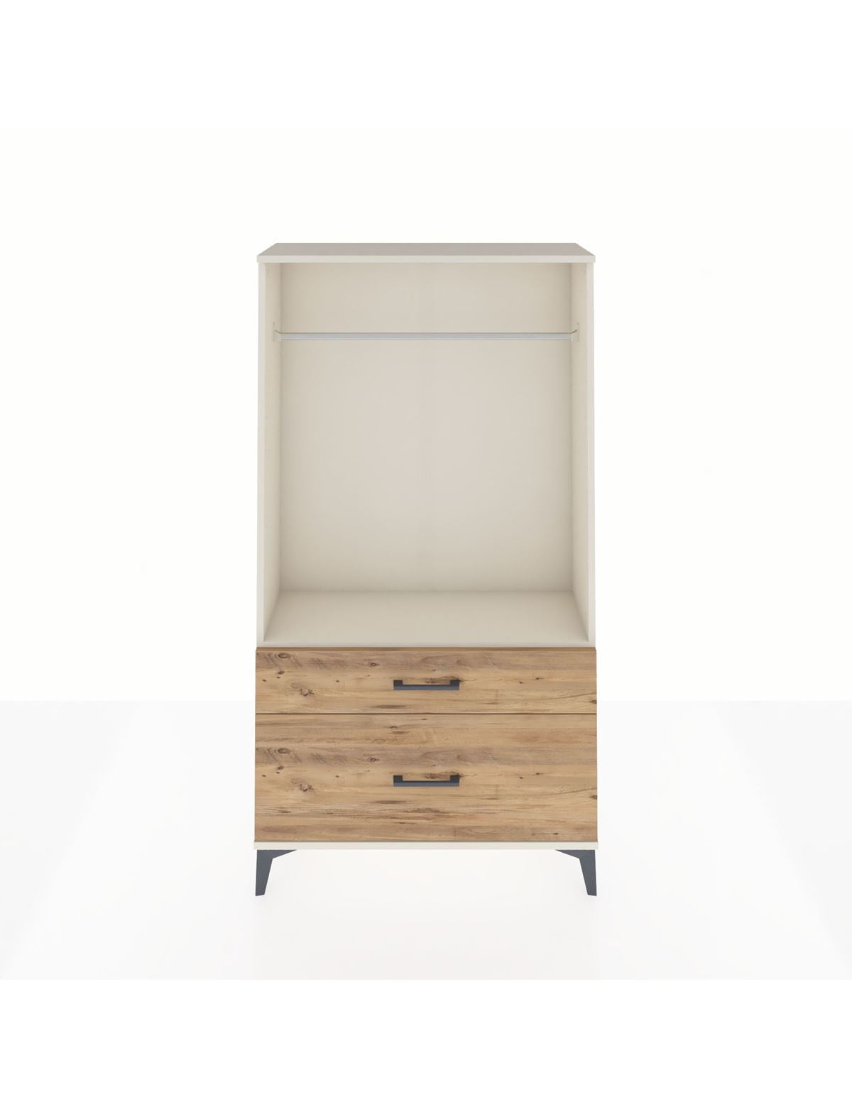 Arges Dolap Tek Raflı 2 Çekmeceli Tek Askılı 88x30x163 Aytaşı-Çam