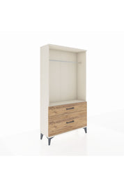 Arges Dolap Tek Raflı 2 Çekmeceli Tek Askılı 88x30x163 Aytaşı-Çam