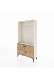 Arges Dolap Tek Raflı 2 Çekmeceli Tek Askılı 88x30x163 Aytaşı-Çam