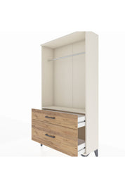 Arges Dolap Tek Raflı 2 Çekmeceli Tek Askılı 88x30x163 Aytaşı-Çam