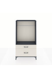 Arges Dolap Tek Raflı 2 Çekmeceli Tek Askılı 88x30x163 Antrasit-Aytaşı