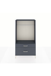 Arges Dolap Tek Raflı 2 Çekmeceli Tek Askılı 88x30x163 Antrasit-Antrasit
