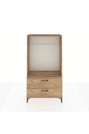Arges Dolap Tek Raflı 2 Çekmeceli Tek Askılı 88x30x163 Çam-Çam