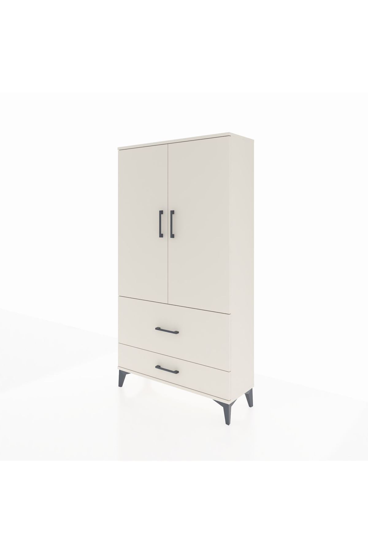 Arges Dolap Tek Raflı 2 Çekmeceli Tek Askılı 88x30x163 Aytaşı-Aytaşı