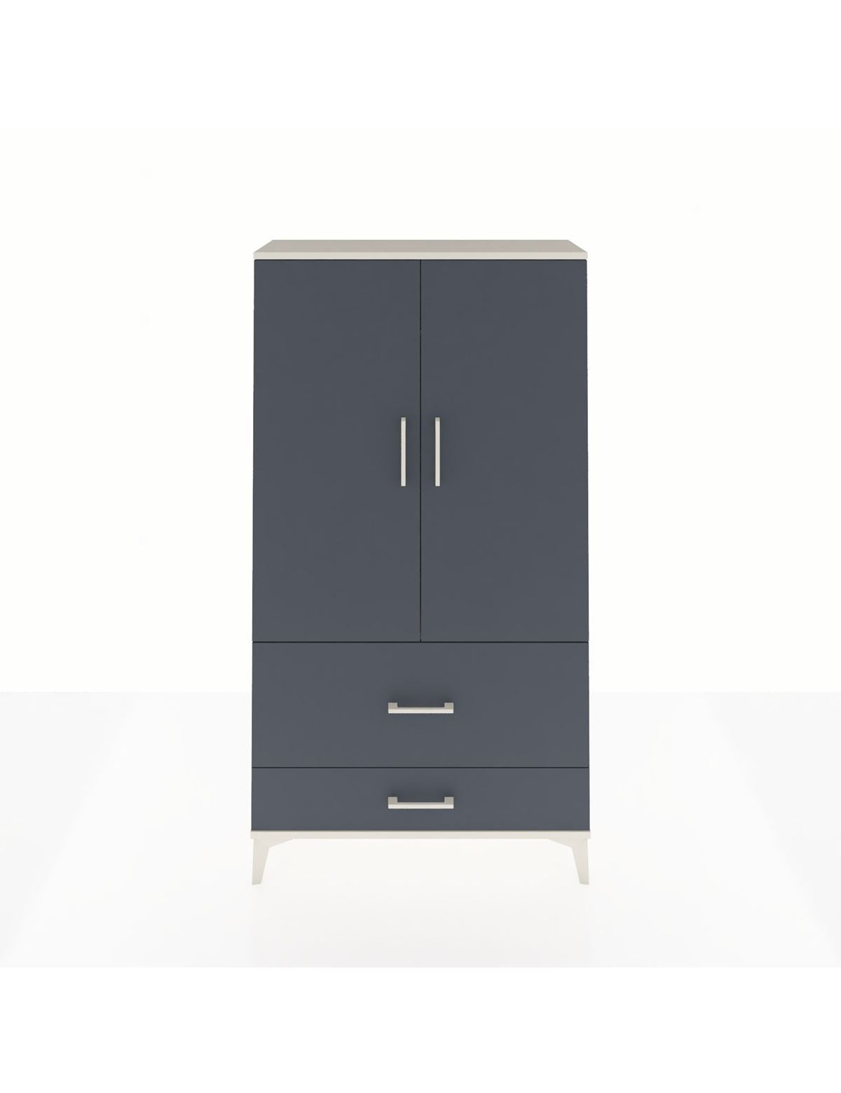 Arges Dolap Tek Raflı 2 Çekmeceli Tek Askılı 88x30x163 Aytaşı-Antrasit