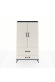 Arges Dolap Tek Raflı 2 Çekmeceli Tek Askılı 88x30x163 Antrasit-Aytaşı