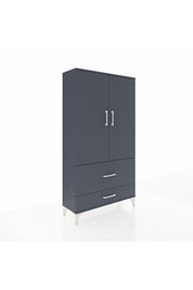 Arges Dolap Tek Raflı 2 Çekmeceli Tek Askılı 88x30x163 Antrasit-Antrasit