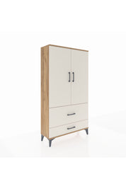 Arges Dolap Tek Raflı 2 Çekmeceli Tek Askılı 88x30x163 Çam-Aytaşı