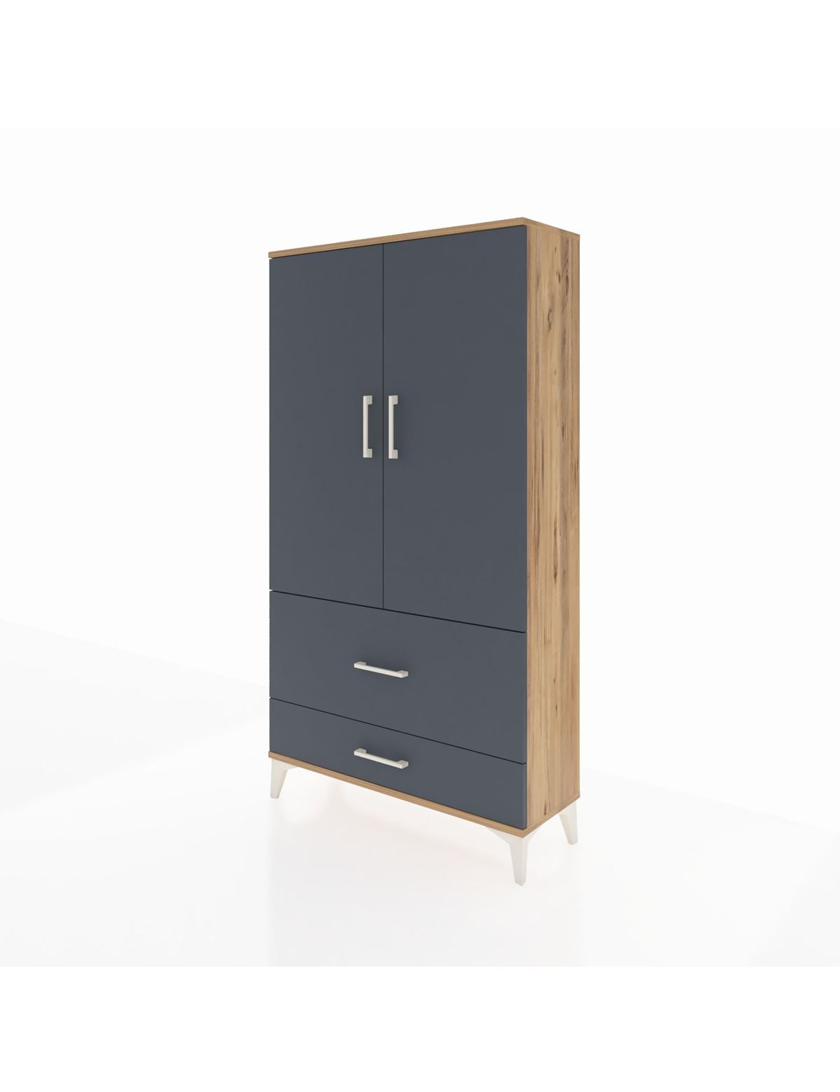 Arges Dolap Tek Raflı 2 Çekmeceli Tek Askılı 88x30x163 - S21M142V8A