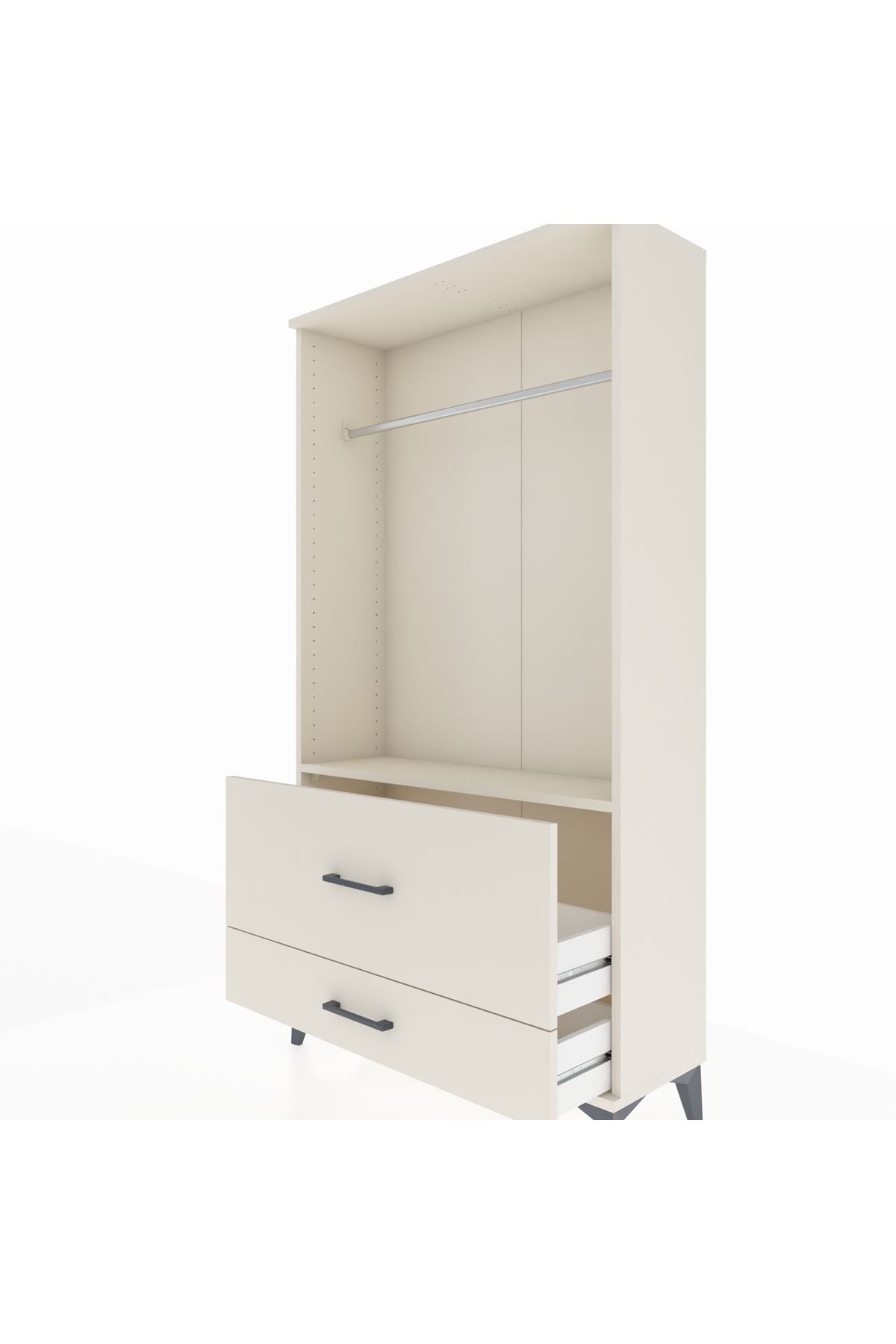 Arges Dolap Tek Raflı 2 Çekmeceli Tek Askılı 88x30x163 Aytaşı-Aytaşı