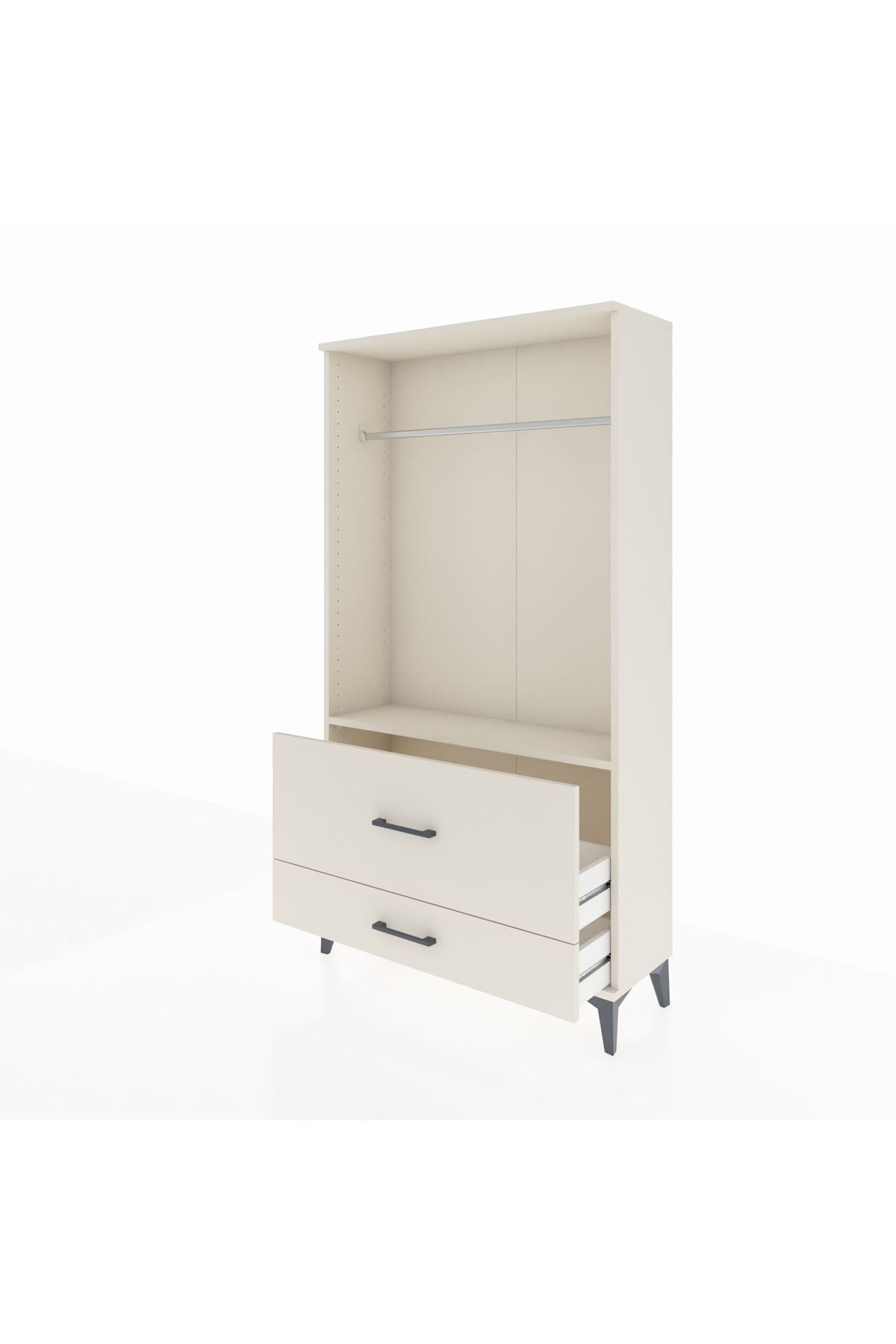 Arges Dolap Tek Raflı 2 Çekmeceli Tek Askılı 88x30x163 Aytaşı-Aytaşı