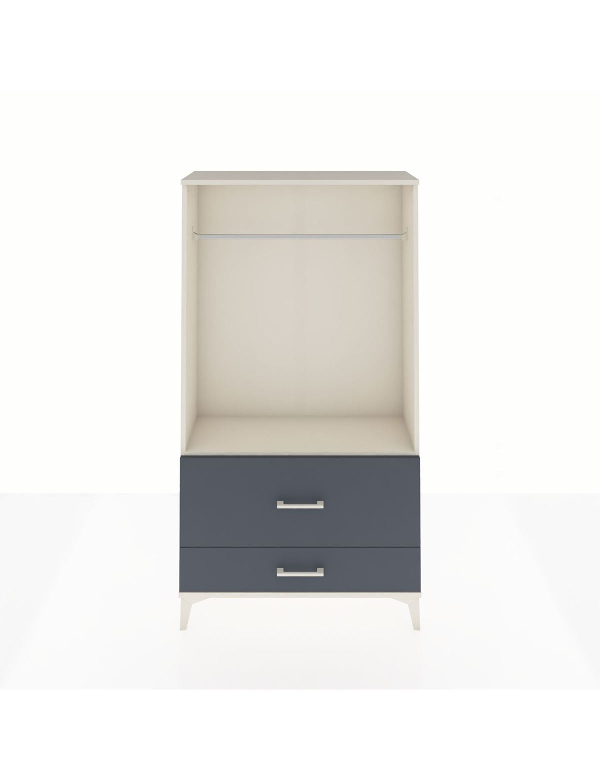 Arges Dolap Tek Raflı 2 Çekmeceli Tek Askılı 88x30x163 Aytaşı-Antrasit