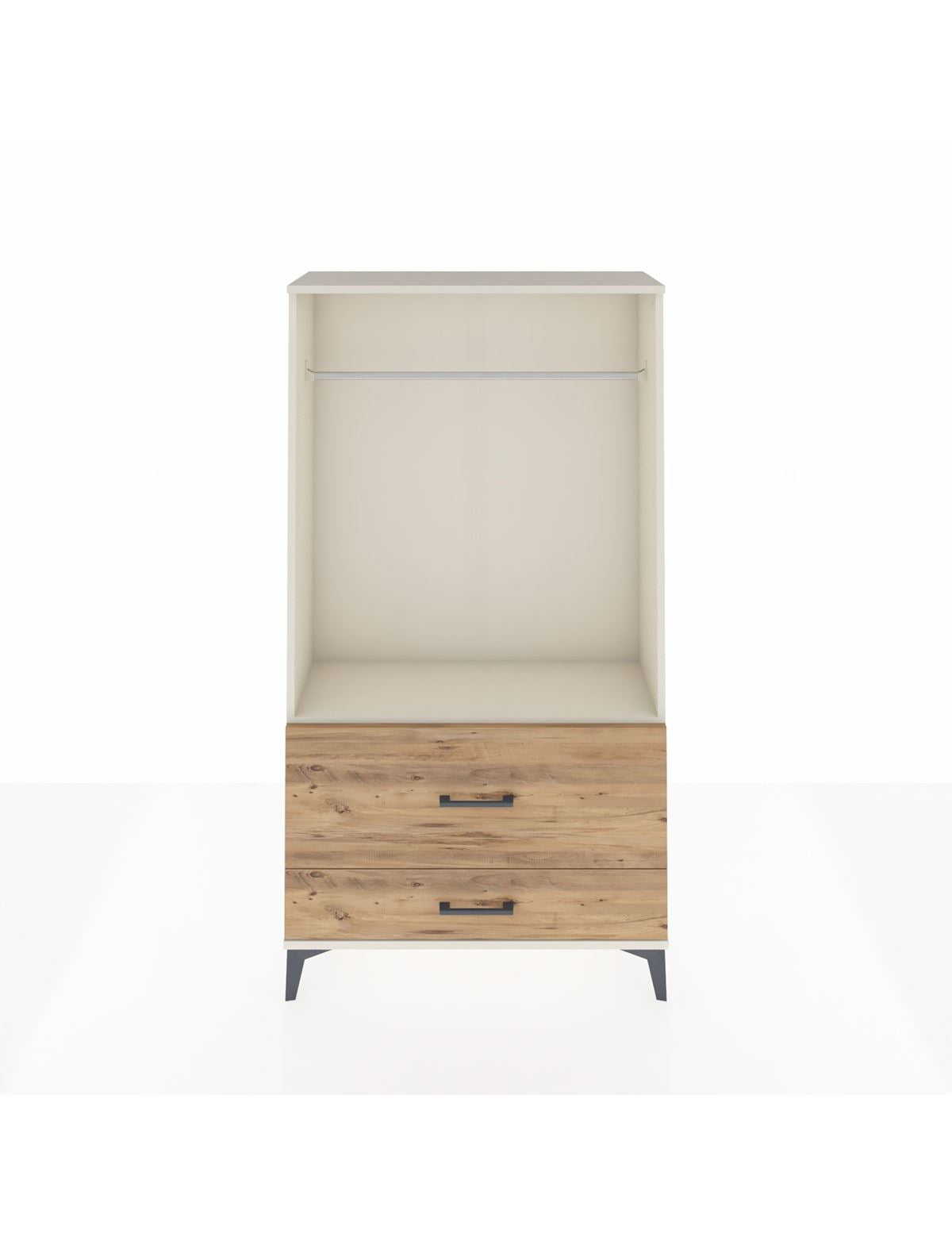 Arges Dolap Tek Raflı 2 Çekmeceli Tek Askılı 88x30x163 Aytaşı-Çam