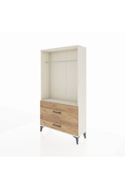 Arges Dolap Tek Raflı 2 Çekmeceli Tek Askılı 88x30x163 Aytaşı-Çam