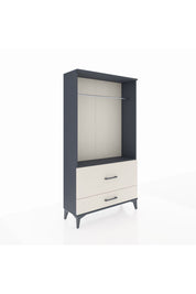 Arges Dolap Tek Raflı 2 Çekmeceli Tek Askılı 88x30x163 Antrasit-Aytaşı