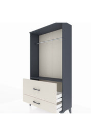 Arges Dolap Tek Raflı 2 Çekmeceli Tek Askılı 88x30x163 Antrasit-Aytaşı