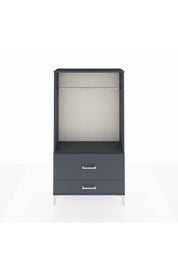 Arges Dolap Tek Raflı 2 Çekmeceli Tek Askılı 88x30x163 Antrasit-Antrasit