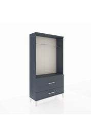 Arges Dolap Tek Raflı 2 Çekmeceli Tek Askılı 88x30x163 Antrasit-Antrasit