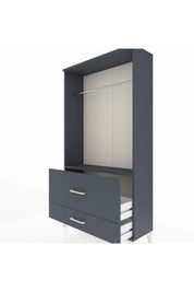 Arges Dolap Tek Raflı 2 Çekmeceli Tek Askılı 88x30x163 Antrasit-Antrasit