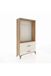 Arges Dolap Tek Raflı 2 Çekmeceli Tek Askılı 88x30x163 Çam-Aytaşı