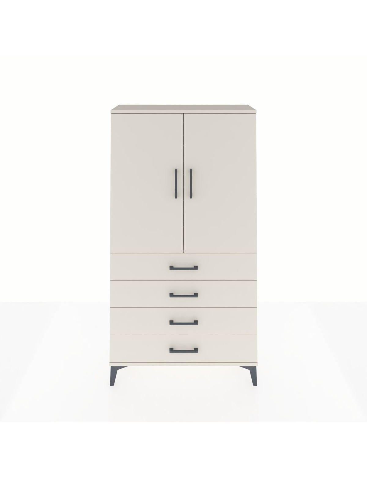 Arges Dolap Tek Raflı 4 Çekmeceli Tek Askılı 88x30x163 Aytaşı-Aytaşı