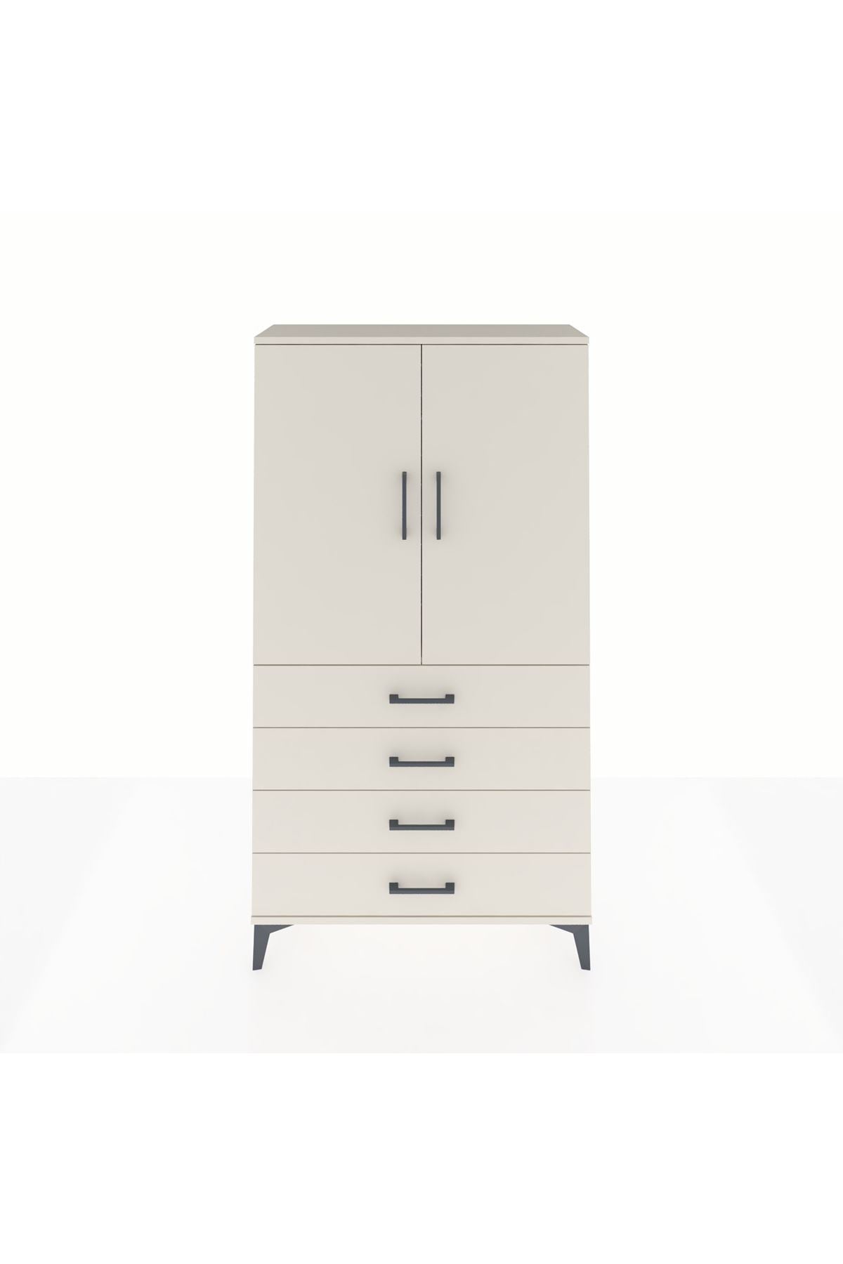 Arges Dolap Tek Raflı 4 Çekmeceli Tek Askılı 88x30x163 Aytaşı-Aytaşı