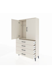 Arges Dolap Tek Raflı 4 Çekmeceli Tek Askılı 88x30x163 Aytaşı-Aytaşı