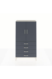 Arges Dolap Tek Raflı 4 Çekmeceli Tek Askılı 88x30x163 Aytaşı-Antrasit