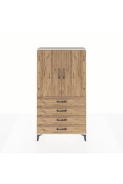 Arges Dolap Tek Raflı 4 Çekmeceli Tek Askılı 88x30x163 Aytaşı-Çam