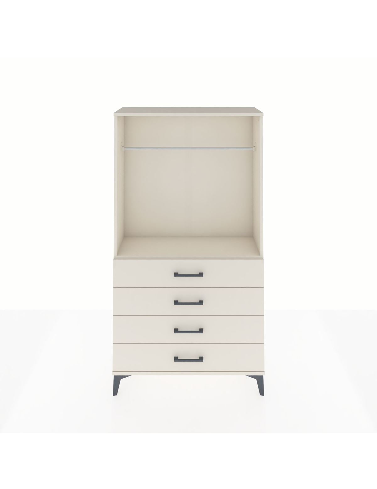 Arges Dolap Tek Raflı 4 Çekmeceli Tek Askılı 88x30x163 Aytaşı-Aytaşı