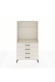 Arges Dolap Tek Raflı 4 Çekmeceli Tek Askılı 88x30x163 Aytaşı-Aytaşı