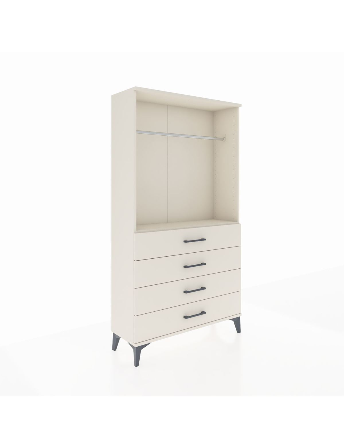 Arges Dolap Tek Raflı 4 Çekmeceli Tek Askılı 88x30x163 Aytaşı-Aytaşı