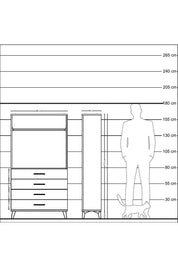 Arges Dolap Tek Raflı 4 Çekmeceli Tek Askılı 88x30x163 Aytaşı-Aytaşı