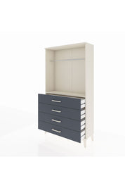 Arges Dolap Tek Raflı 4 Çekmeceli Tek Askılı 88x30x163 Aytaşı-Antrasit