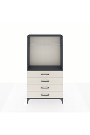 Arges Dolap Tek Raflı 4 Çekmeceli Tek Askılı 88x30x163 Antrasit-Aytaşı